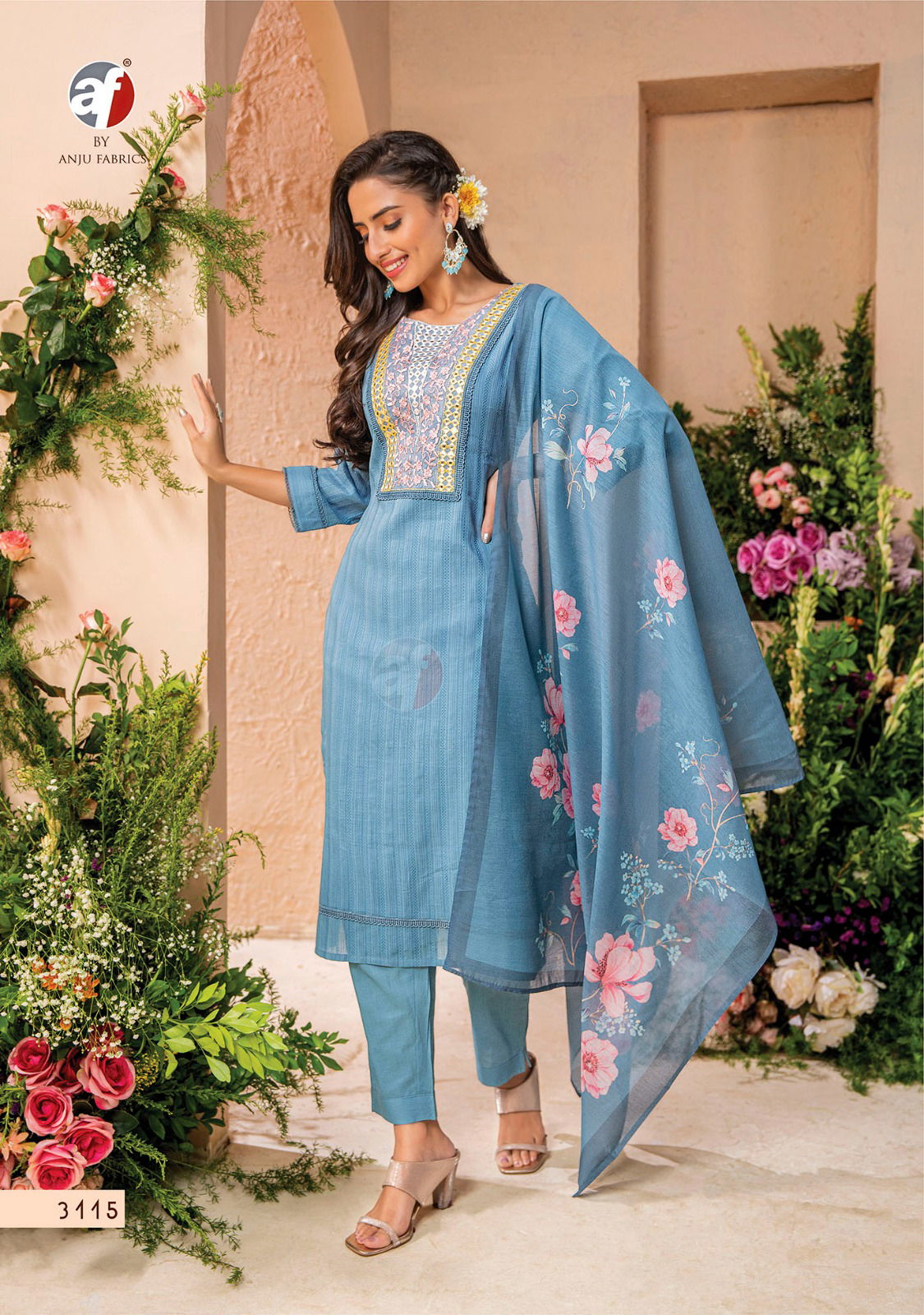 Af Preety Petals Viscose Readymade Suits Catalog
